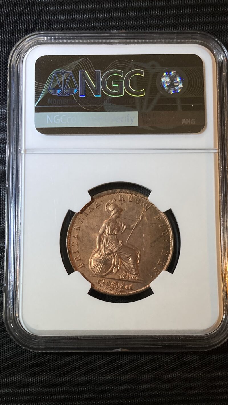 冬の華 1841 イギリス ビクトリア ハーフペニー銅貨 NGC - crumiller.com