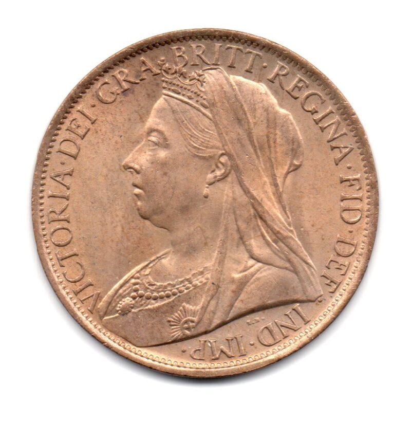 1901 Penny, Victoria veiled head, mint state - Coinage Of England